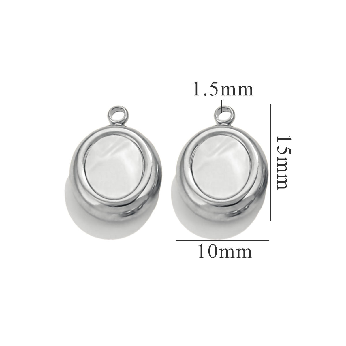 Silver color / 1 Piece Simple Retro Style Round Shape Stainless Steel  Gold Color Women's Pendant Picture9